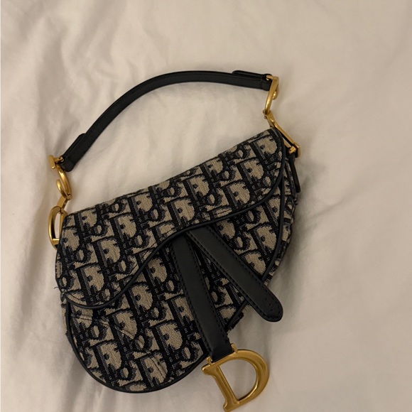 Dior Handbags - Dior Black Mini Saddle Bag